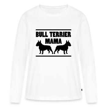Bull Terrier Dire Maman Joke Bull Terrier Cadeau - T-shirt manches longues Premium bio Femme - blanc - Devant - Julia (174cm)