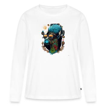 Lama Psychédélique : Une Tête De Weed Cool Avec Des Couleurs Vibrantes Ou - T-shirt manches longues Premium bio Femme - blanc - Devant - Julia (174cm)