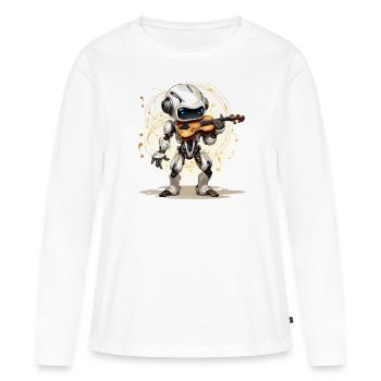 Le Maestro Robotique - T-shirt manches longues Premium bio Femme - blanc - Devant - Julia (174cm)