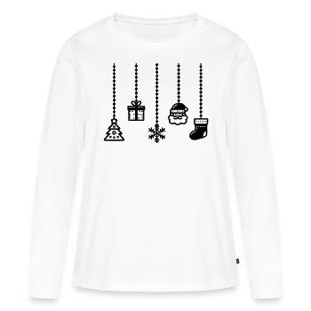 Décoration suspendue Décoration de Noël - T-shirt manches longues Premium bio Femme - blanc - Devant - Julia (174cm)