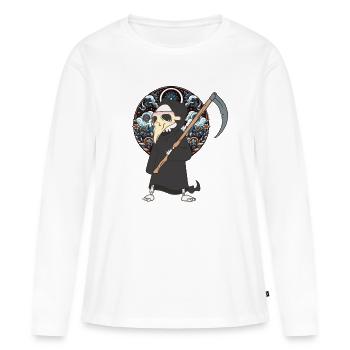 Halloween, Faucheuse, Mort, Moyen Âge - T-shirt manches longues Premium bio Femme - blanc - Devant - Julia (174cm)