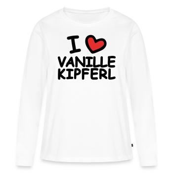 J’adore les croissants à la vanille - T-shirt manches longues Premium bio Femme - blanc - Devant - Julia (174cm)
