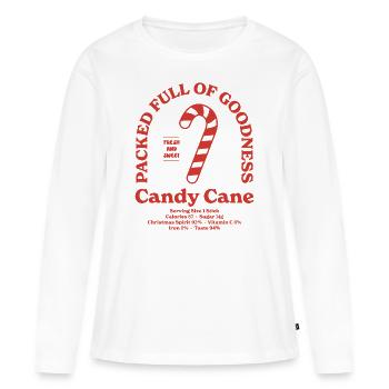 Zuckerstange Nährwert - Frauen Premium Bio Langarmshirt - Weiß - Vorne - Julia (174cm)