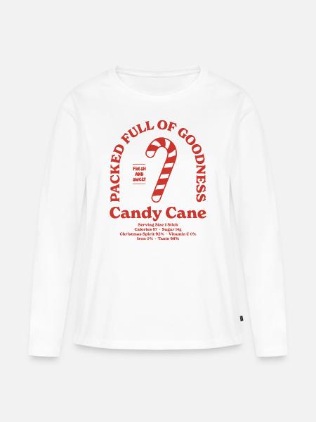 Zuckerstange Nährwert - Frauen Premium Bio Langarmshirt - Weiß