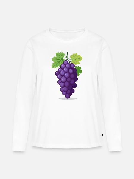 Weintrauben - Frauen Premium Bio Langarmshirt - Weiß