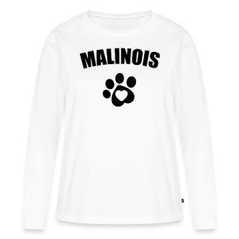 malinois belge Rtero malinois belge - T-shirt manches longues Premium bio Femme - blanc - Devant - Julia (174cm)