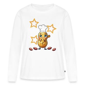 Erdnuss Weihnachten backen Bäcker Nuss Nüsse - Frauen Premium Bio Langarmshirt - Weiß - Vorne - Julia (174cm)