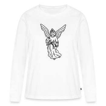 Ange Noël Noël Ange gardien Noël - T-shirt manches longues Premium bio Femme - blanc - Devant - Julia (174cm)