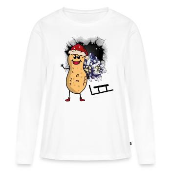 Peanut Sports d’hiver Luge Luge Montagnes Tyrol - T-shirt manches longues Premium bio Femme - blanc - Devant - Julia (174cm)