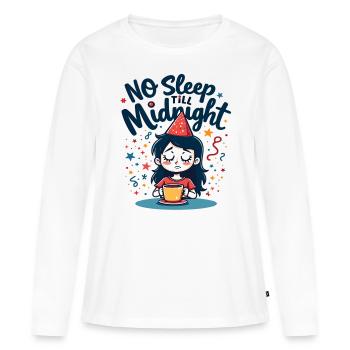 Pas de sommeil jusqu’à minuit - T-shirt manches longues Premium bio Femme - blanc - Devant - Julia (174cm)