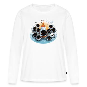 La brigade des bonhommes de neige - T-shirt manches longues Premium bio Femme - blanc - Devant - Julia (174cm)