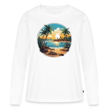 Tropical Paradise - Women's Premium Organic Long Sleeve Shirt - white - Front - Julia (174cm)