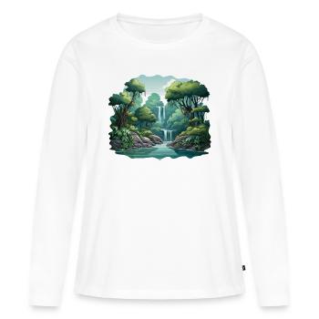 Cascades Mystiques - T-shirt manches longues Premium bio Femme - blanc - Devant - Julia (174cm)