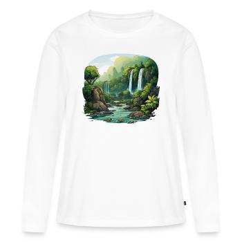 Cascades enchanteresses - T-shirt manches longues Premium bio Femme - blanc - Devant - Julia (174cm)