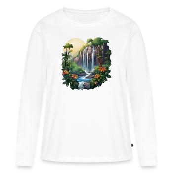Chutes Mystiques - T-shirt manches longues Premium bio Femme - blanc - Devant - Julia (174cm)