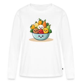 Natures Bounty - T-shirt manches longues Premium bio Femme - blanc - Devant - Julia (174cm)