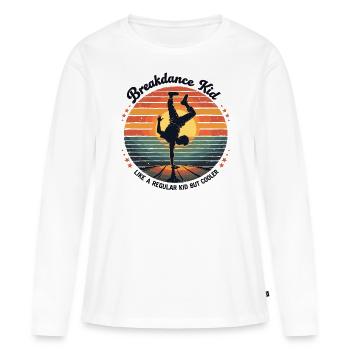 Breakdance Retro Design – Tenue cool pour les danseuses - T-shirt manches longues Premium bio Femme - blanc - Devant - Julia (174cm)