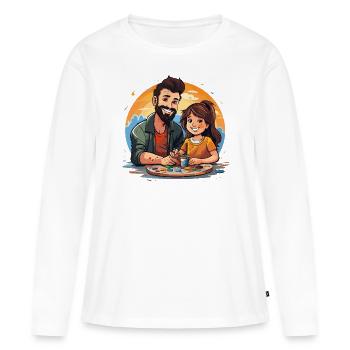 Explorateurs créatifs - T-shirt manches longues Premium bio Femme - blanc - Devant - Julia (174cm)