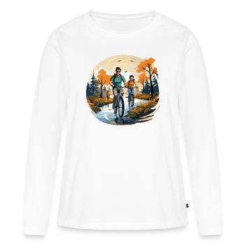 Pedale des Miteinanders - Frauen Premium Bio Langarmshirt - Weiß - Vorne - Julia (174cm)