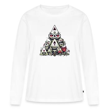 Abstrakte Collage - Frauen Premium Bio Langarmshirt - Weiß - Vorne - Julia (174cm)