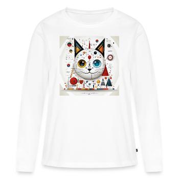 Symphonie der Symmetrie - Frauen Premium Bio Langarmshirt - Weiß - Vorne - Julia (174cm)