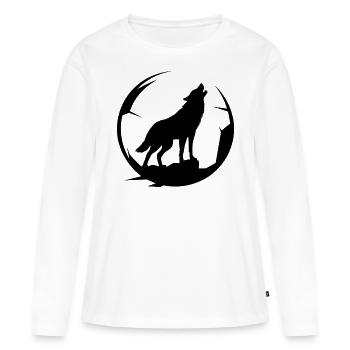 Wolf - Naturschutz - Frauen Premium Bio Langarmshirt - Weiß - Vorne - Julia (174cm)