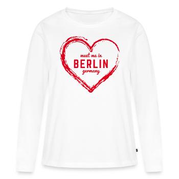 Berlin Allemagne Fan Flag Design T Shirt - T-shirt manches longues Premium bio Femme - blanc - Devant - Julia (174cm)