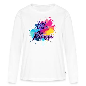 Little Pétasse - T-shirt manches longues Premium bio Femme - blanc - Devant - Julia (174cm)