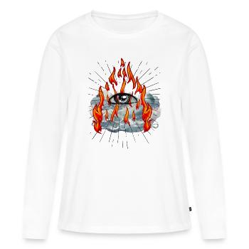 Illuminati Eye God Messiah Jesus - Women's Premium Organic Long Sleeve Shirt - white - Front - Julia (174cm)