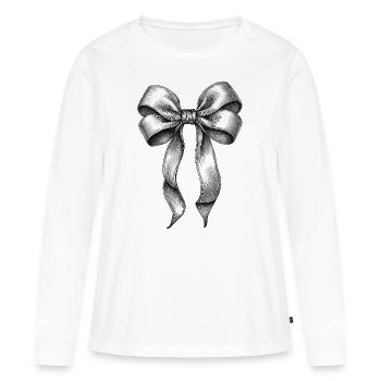 Eine Schleife - Frauen Premium Bio Langarmshirt - Weiß - Vorne - Julia (174cm)