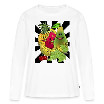 Fruits Fruits Fruits Exotique Été - T-shirt manches longues Premium bio Femme - blanc - Devant - Julia (174cm)