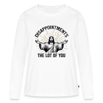 Déceptions Le Beaucoup De Vous - T-shirt manches longues Premium bio Femme - blanc - Devant - Julia (174cm)