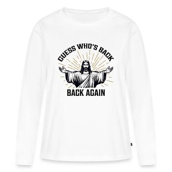 Devinez qui est de retour, de retour - T-shirt manches longues Premium bio Femme - blanc - Devant - Julia (174cm)