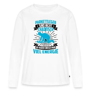 Le parquet n’est pas un carrelage chaotique - T-shirt manches longues Premium bio Femme - blanc - Devant - Julia (174cm)