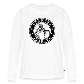 Sambo Daddy Sambo Fighter Daddy - T-shirt manches longues Premium bio Femme - blanc - Devant - Julia (174cm)