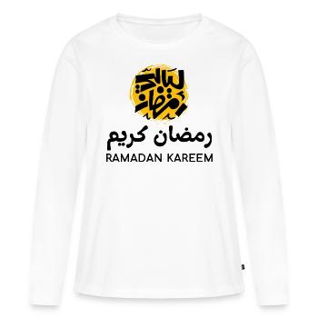 Ramadan Moubarak - T-shirt manches longues Premium bio Femme - blanc - Devant - Julia (174cm)