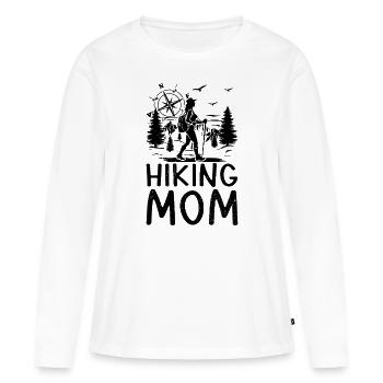Hiking Mom Hiking Lover Mountain Hiking - Frauen Premium Bio Langarmshirt - Weiß - Vorne - Julia (174cm)