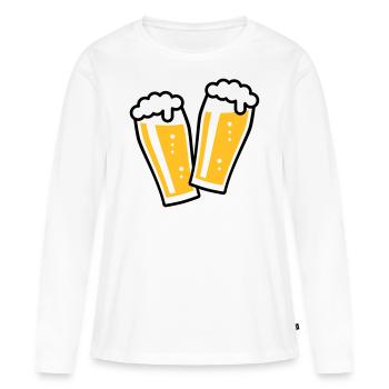 XDoppelter Willie (2) - Frauen Premium Bio Langarmshirt - Weiß - Vorne - Julia (174cm)