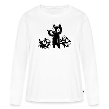 Pas pour les âmes sensibles et les fous - T-shirt manches longues Premium bio Femme - blanc - Devant - Julia (174cm)