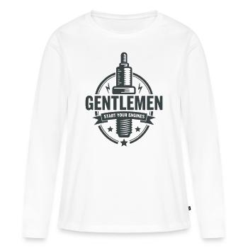 Gentlemen Start Your Engines Motorsport - Frauen Premium Bio Langarmshirt - Weiß - Vorne - Julia (174cm)