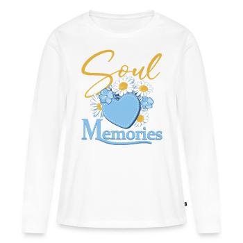Mémoires d’âme - T-shirt manches longues Premium bio Femme - blanc - Devant - Julia (174cm)