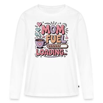 Kaffeepause für Mamas - Mama-Treibstoff lädt... - Frauen Premium Bio Langarmshirt - Weiß - Vorne - Julia (174cm)