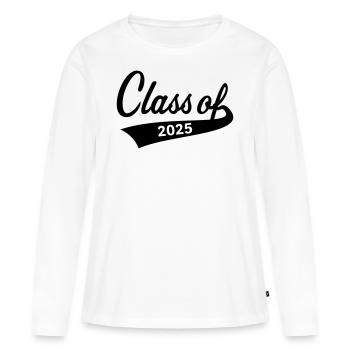Classe de 2025 (Classe de graduation / B) - T-shirt manches longues Premium bio Femme - blanc - Devant - Julia (174cm)