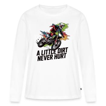 Motocross – Dreck ist geil! - Frauen Premium Bio Langarmshirt - Weiß - Vorne - Julia (174cm)