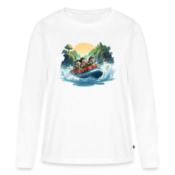 Les Raiders des Rapides - T-shirt manches longues Premium bio Femme - blanc - Devant - Julia (174cm)