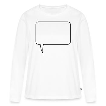 Conception rectangulaire de bulle de dialogue - T-shirt manches longues Premium bio Femme - blanc - Devant - Julia (174cm)