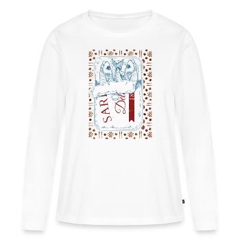 Vintage Trendy Sardines Visual - Women's Premium Organic Long Sleeve Shirt - white - Front - Julia (174cm)