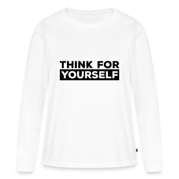 Athéisme - T-shirt manches longues Premium bio Femme - blanc - Devant - Julia (174cm)