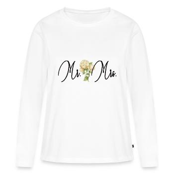 M. et Mme Wedding Flower - T-shirt manches longues Premium bio Femme - blanc - Devant - Julia (174cm)
