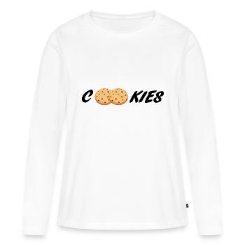 cookies - T-shirt manches longues Premium bio Femme - blanc - Devant - Julia (174cm)